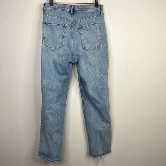 Old Navy Sky Hi Extra High Rise Straight Leg Raw Hem Ankle Stretch Jeans women 8 - Picture 9 of 16